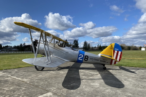 Aircraft #100 - Naval Aircraft Factory N3N-3 N44707, first flown 25 Mar 2021 at Evergreen Sky Ranch, WA (51WA) with owner Tom Jensen