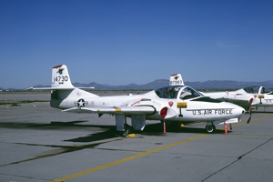 Aircraft #19 - Cessna T-37B 67-14730, first flown 9 Feb 1977 from Williams AFB, Chandler, AZ with instructor 1Lt Dave Svetz. Photo by Brian 'Buck' Rogers.