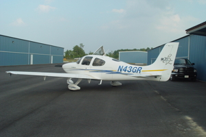 Aircraft #62 - Cirrus SR-20 N43GR, first flown 28 Aug 2006 from St Mary's County Regional Airport (2W6) in Leonardtown, MD with owner Gil Rud