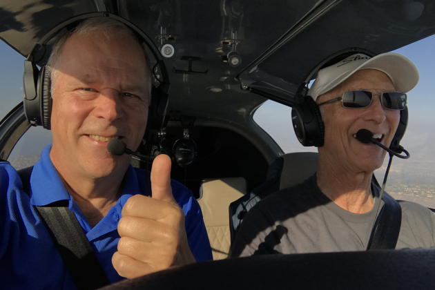 Enjoying the smooth flying Sling TSi with Barry Jay south of Torrance, CA.