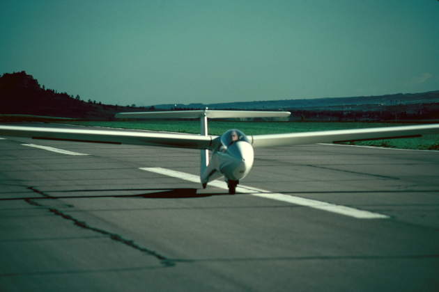 Landing in the USAF Academy's Phoebus-C after my first flight in May 1976.