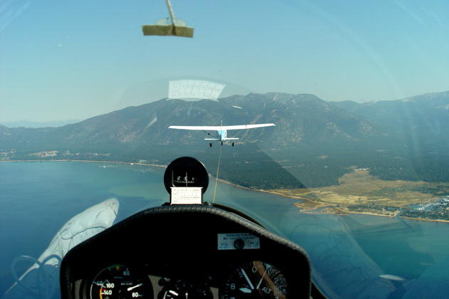 DG-1000 on tow over southern Lake Tahoe.