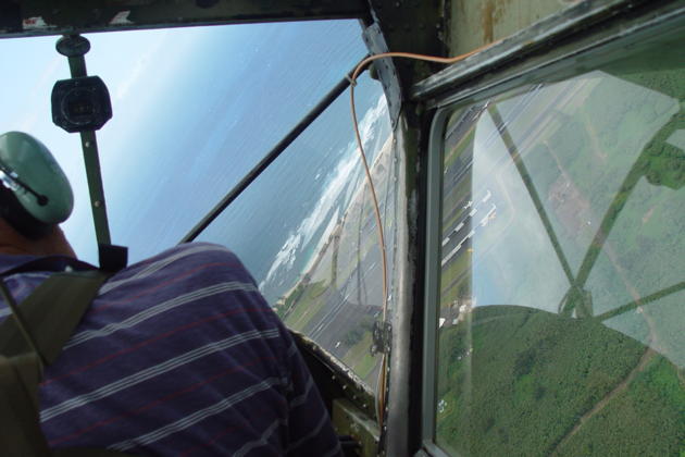 Slipping with Elmer Udd in his L-19 Bird Dog over Dillingham.