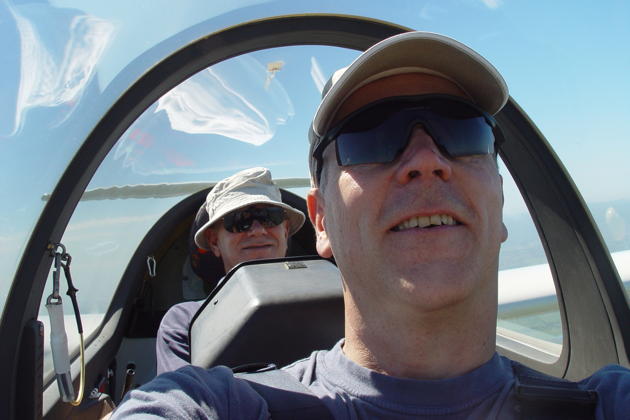 Enjoying the Southern Cross Gliding Club's DG-1000 with Dean Ward.