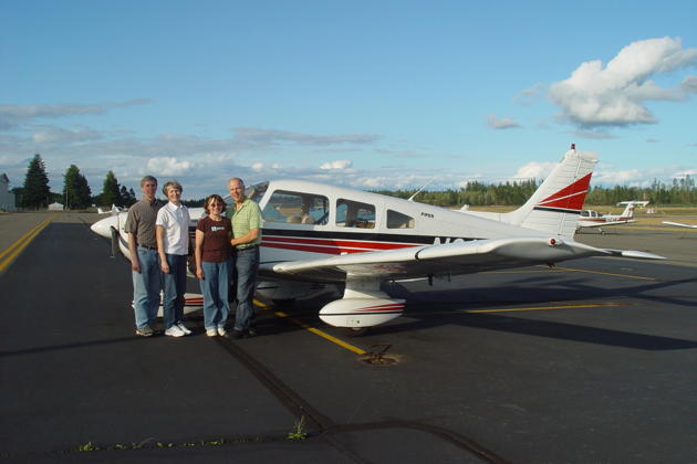 With Jeff and Kathy Blank after flying in for a halibut dinner at Bremerton.