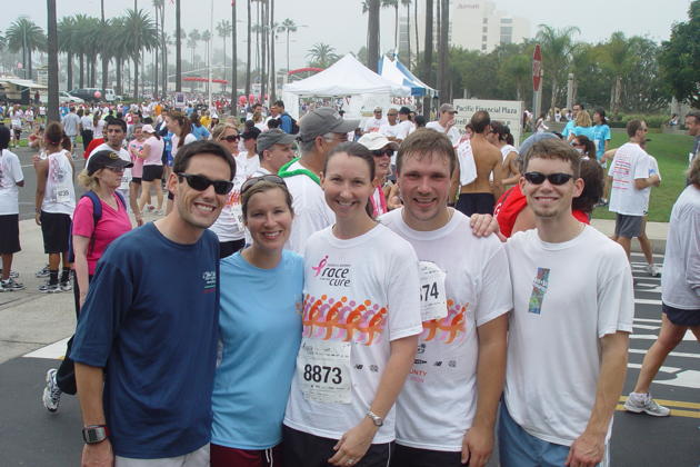 David, Katie, our Katie, our David, and Jason after their 5K fun run in Newport Beach, CA.