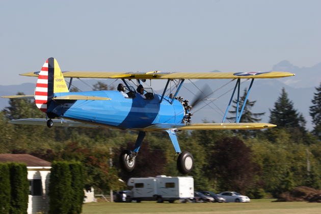 Stearman flyby at Evergreen Sky Ranch airport.