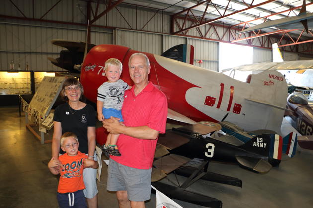 Touring the Chino 'Planes of Fame' Air Museum with Alex and Nathaniel on Nathaniels' 2nd birthday. Photo by David Kasprzyk.