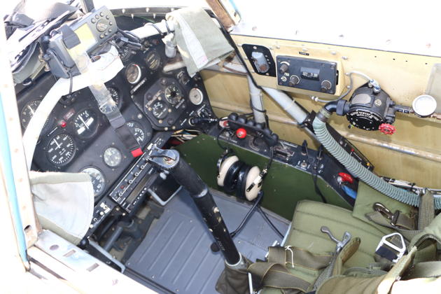 The cockpit of Yak-9, NX1157H, at Oshkosh 2015.