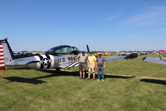 Arrival in the Navion at Oshkosh, with Dave Desmon and Rich Cook.
