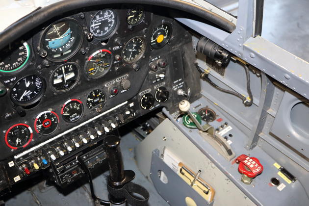 A view of the right front cockpit of Nanchang CJ-6A N280NC.
