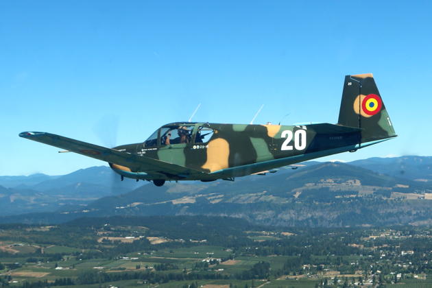 In formation back to Hood River with Vic Norris in his IAR823. Photo by Mary Kasprzyk.