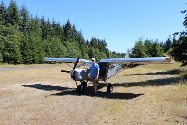 Among the tall trees at Whidbey Air Park with Walt Cannon's Zenith STOL CH701. Photo by Walt Cannon.
