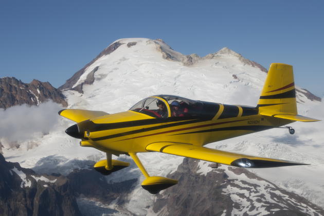 Our last RV-7 pass by Mt. Baker. Photo by John Clark.