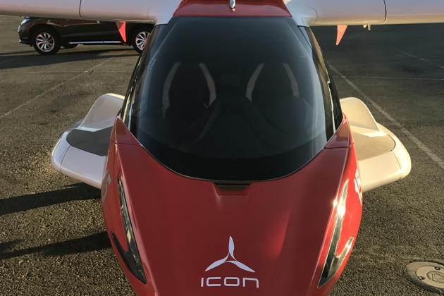 The striking front view of the Icon A5.
