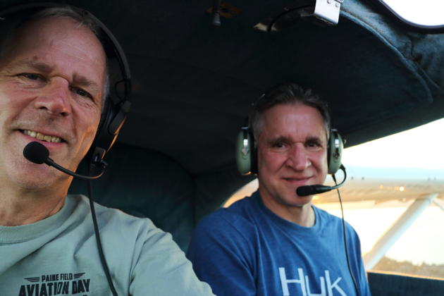 Ready for takeoff with Tom Hoag in his Seabee.