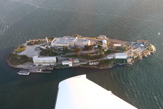 A nice view of Alcatraz Island from the Cirrus.