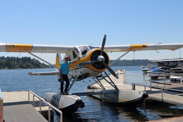 Beaver N77MV after our water landing at Kenmore Air Harbor. Photo by Garrett Caldwell.