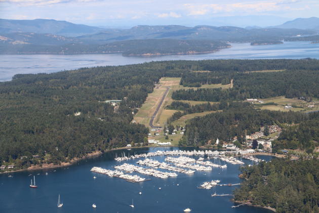 The beautiful harbor and airport at Roche Harbor.