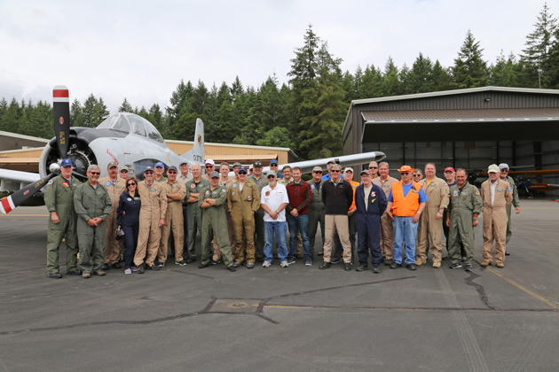 Warbird pilots gathered at Bremerton for the June formation clinic. Photo by Dan Shoemaker.