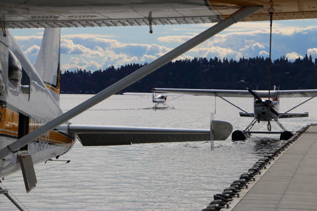 Leaving the dock in the SuperCub from Kenmore Air Harbor.