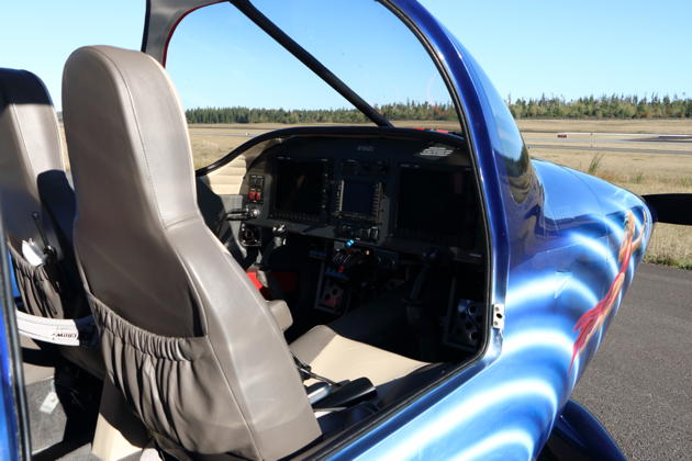 The spacious front cockpit of the RV-10.