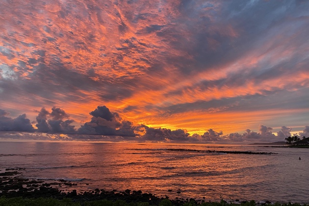 A sample of one of the amazing sunsets during our November stay on Kauai.