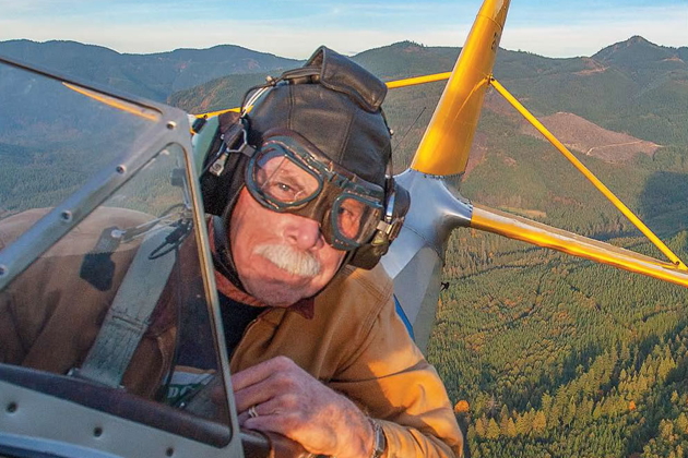 Tom Jensen in his N3N on the cover of General Aviation News. Photo by Tim Heneghan.