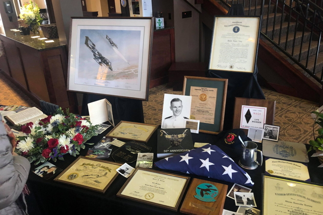 Memorial service artifacts for Glenn Ewing. Photo from the Ewing Family.