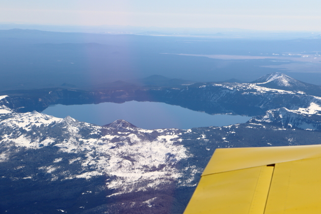 A view of Crater Lake from 17,000 feet in the RV-7.