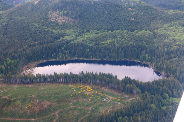 The hard-to-find Black Lake from the air.