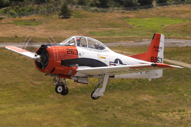 Gear coming up during our T-28 formation takeoff at Bremerton. Photo by Brodie Winkler.