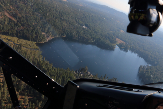 Scouting out Trout Lake, WA prior to our Beaver approach and landing.