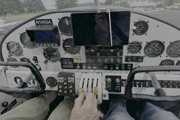 The Super Aero 45 cockpit layout. My photo.