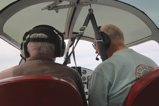 Enjoying some steep turns in the Super Aero 45 with Bill Shepherd. Photo by Dan Shoemaker.