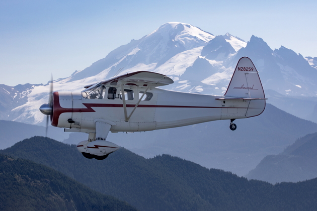 Cruising in the Howard near Mt. Baker. Photo by the Skyvan Aviation PhotoCrew.