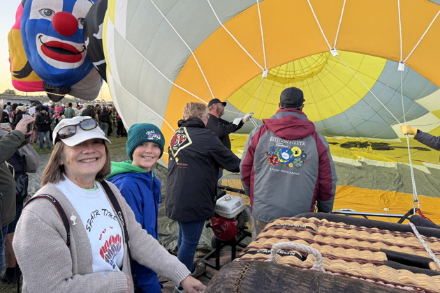 Ma and Nathaniel helping with inflation for the RAKS balloon. My photo.