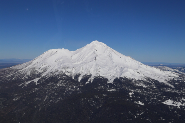 Mt. Shasta from the Comanche, with a glorious winter snow pack under deep blue skies. My photo.