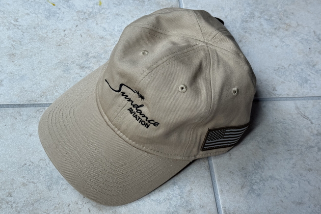 Clif Dyer's gift - a 'Sundance Aviation' ball cap. My photo.