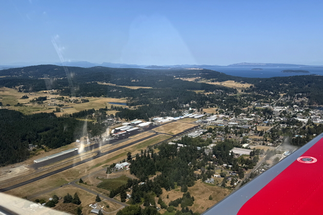 Approaching the Friday Harbor airport in the Bristell. My photo.