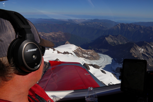 Viewing the Blue Glacier from the Bristell cockpit. My photo.