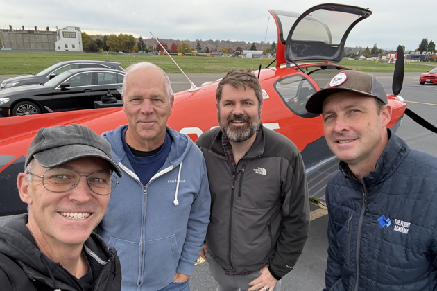 Troy 'T-Lar' Larson, Stan 'Sundance' Kasprzyk, Rob Smith and Chris Terrell after our first Sling TSi formation event. Photo by Troy 'T-Lar' Larson.