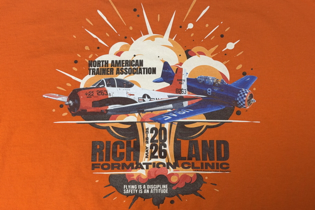 ...and we all got the t-shirt, with Scott Urban in the front seat of the T-28 image, and Sundance in the backseat.
