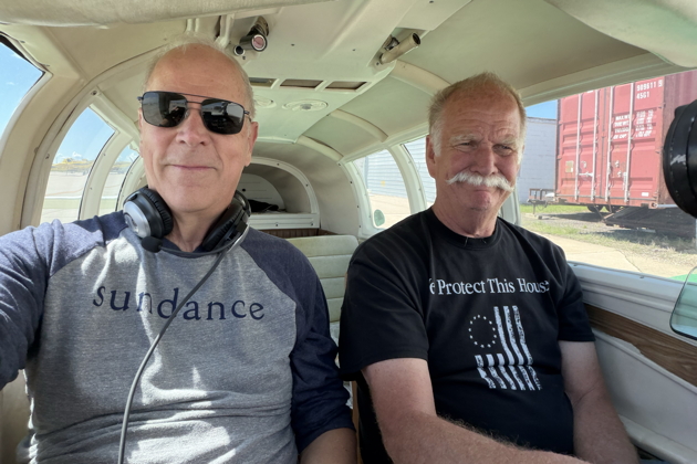 With Warren Pietsch in his Mooney, preparing for the 5th Fighter memorial flyby.