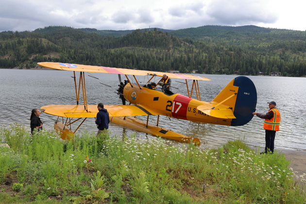 The N3N on floats getting ready to launch on Priest Lake, ID.